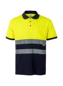 Polo de alta visibilidad bicolor Velilla 305513 Azul Navy-Amarillo