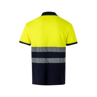 Polo de alta visibilidad bicolor Velilla 305513 Azul Navy-Amarillo