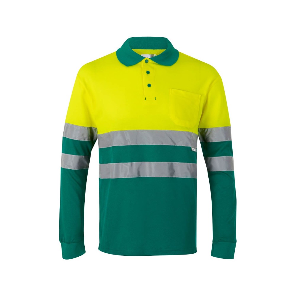 Polo alta visibilidad Velilla 305515 Verde-Amarillo