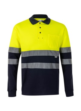 Polo alta visibilidad Velilla 305515 Azul Navy-Amarillo