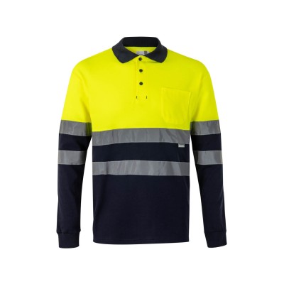 Polo alta visibilidad Velilla 305515 Azul Navy-Amarillo