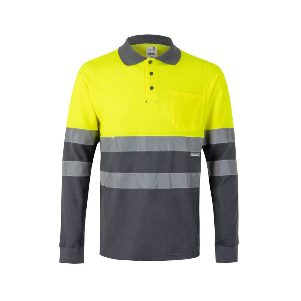 Polo alta visibilidad Velilla 305515 Gris-Amarillo