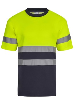 Camiseta alta visibilidad Velilla 305613 Azul Navy-Amarillo Flúor