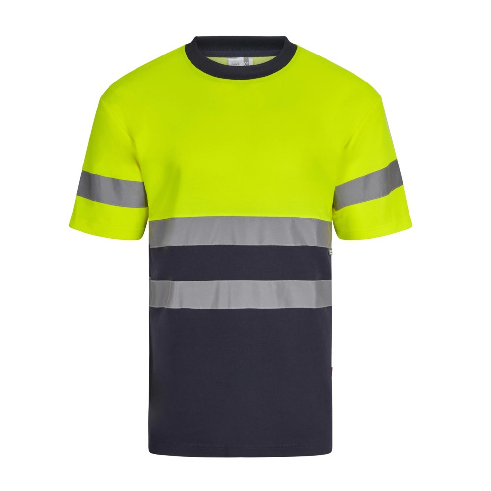 Camiseta alta visibilidad Velilla 305613 Azul Navy-Amarillo Flúor
