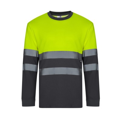 Camiseta alta visibilidad Velilla 305615 Gris-Amarillo Flúor