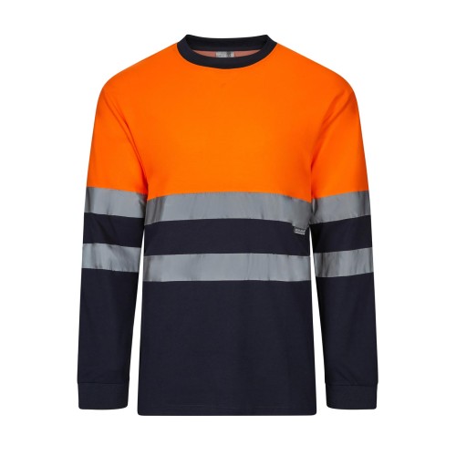 Camiseta alta visibilidad Velilla 305615 Azul Navy-Naranja flúor