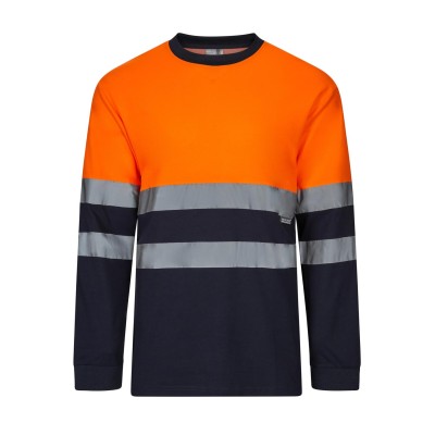 Camiseta alta visibilidad Velilla 305615 Azul Navy-Naranja flúor