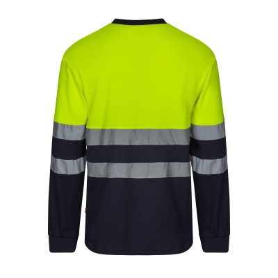 Camiseta alta visibilidad Velilla 305615 Azul Navy-Amarillo Flúor