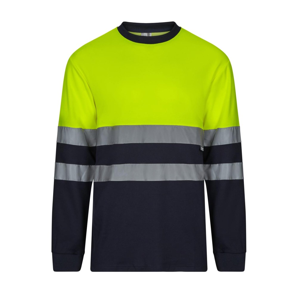 Camiseta alta visibilidad Velilla 305615 Azul Navy-Amarillo Flúor