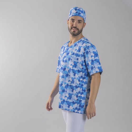 Blusa sanitaria Unisex Agatha Garys 600051 cuore azul