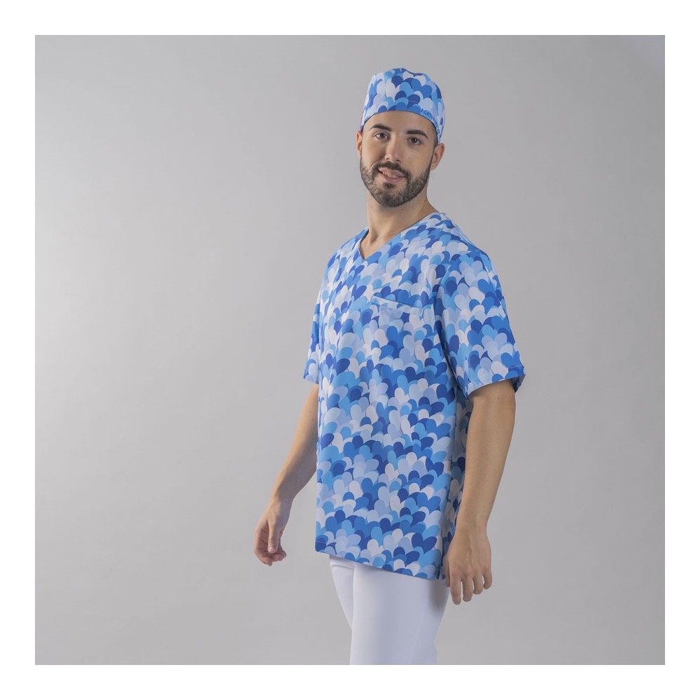 Blusa sanitaria Unisex Agatha Garys 600051 cuore azul