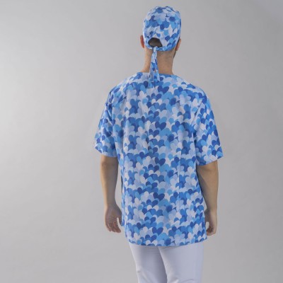 Blusa sanitaria Unisex Agatha Garys 600051 cuore azul