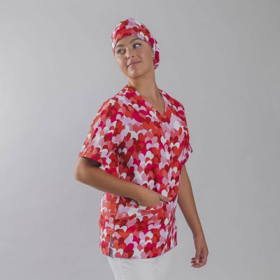 Blusa sanitaria Unisex Agatha Garys 600051 cuore rojo