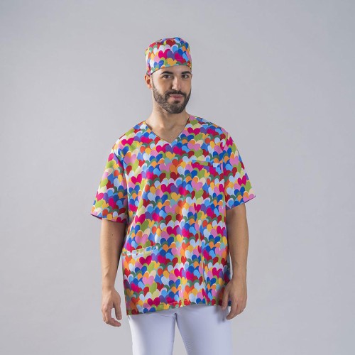 Blusa sanitaria Unisex Agatha Garys 600051 cuore multicolor