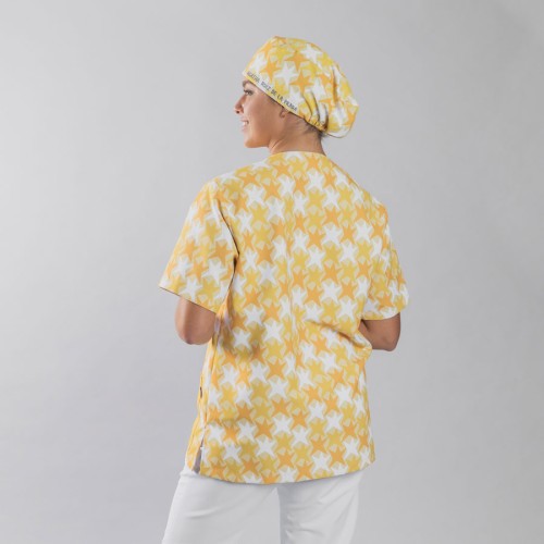 Blusa sanitaria estampada microfibra Agatha Garys 600052 cometa amarillo