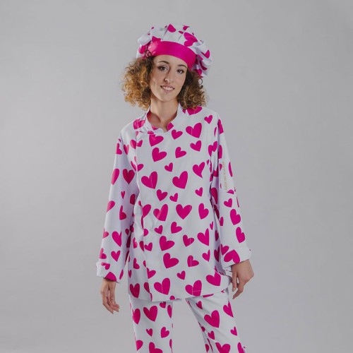 Chaqueta de cocina unisex Agatha Garys 900002 cuore rosa