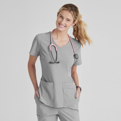 Blusa sanitaria mujer cuello pico tejido ecológico Barco SK101 moonstruck