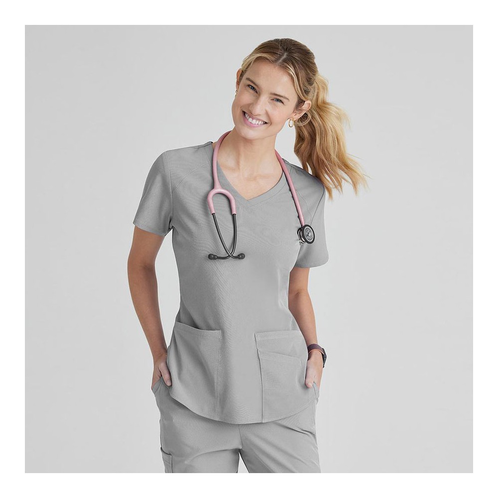Blusa sanitaria mujer cuello pico tejido ecológico Barco SK101 moonstruck