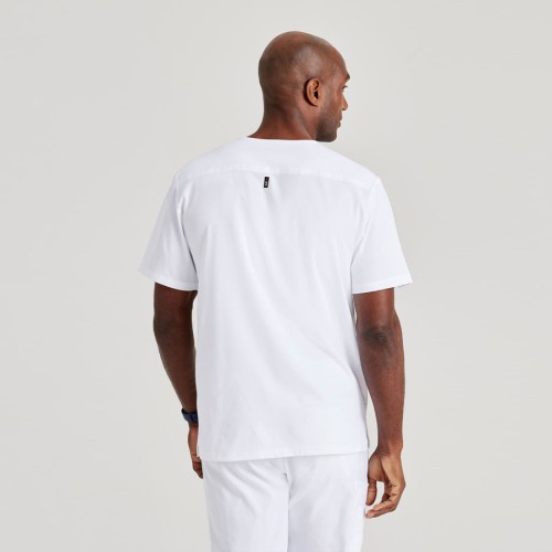 Camiseta médica de hombre elástica Barco GRST079 blanco