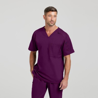 Camiseta médica de hombre elástica Barco GRST079 wine