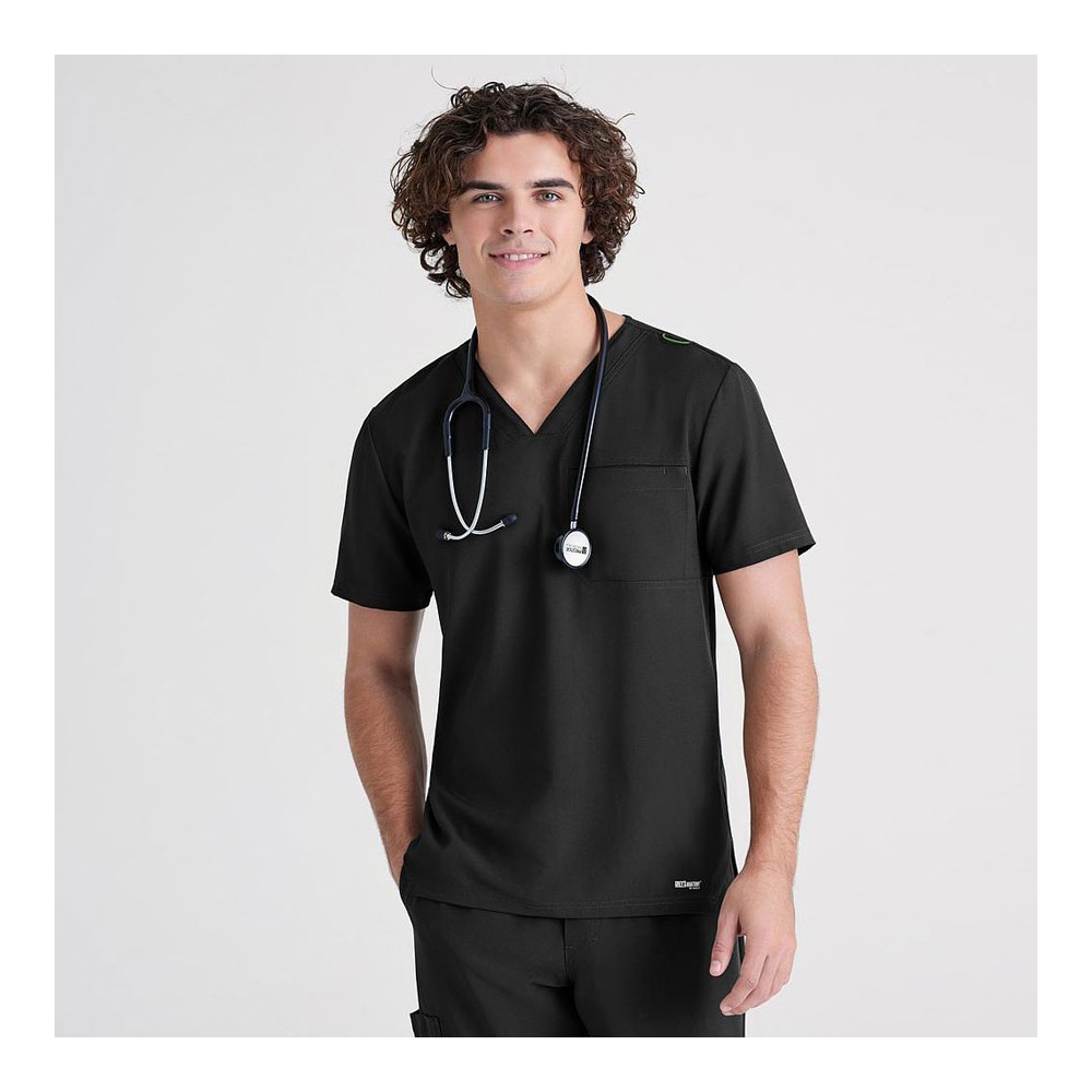 Blusa sanitaria hombre lazo verde Barco GSST179 negro