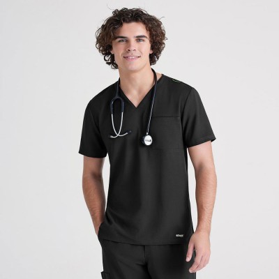 Blusa sanitaria hombre lazo verde Barco GSST179 negro