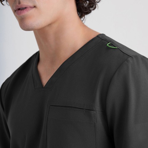 Blusa sanitaria hombre lazo verde Barco GSST179 negro