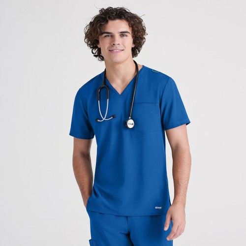 Blusa sanitaria hombre lazo verde Barco GSST179 Azul royal