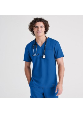 Blusa sanitaria hombre lazo verde Barco GSST179 Azul royal
