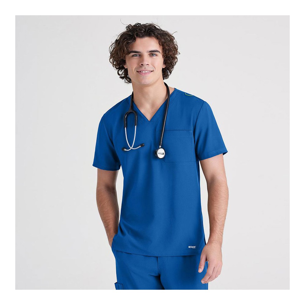 Blusa sanitaria hombre lazo verde Barco GSST179 Azul royal