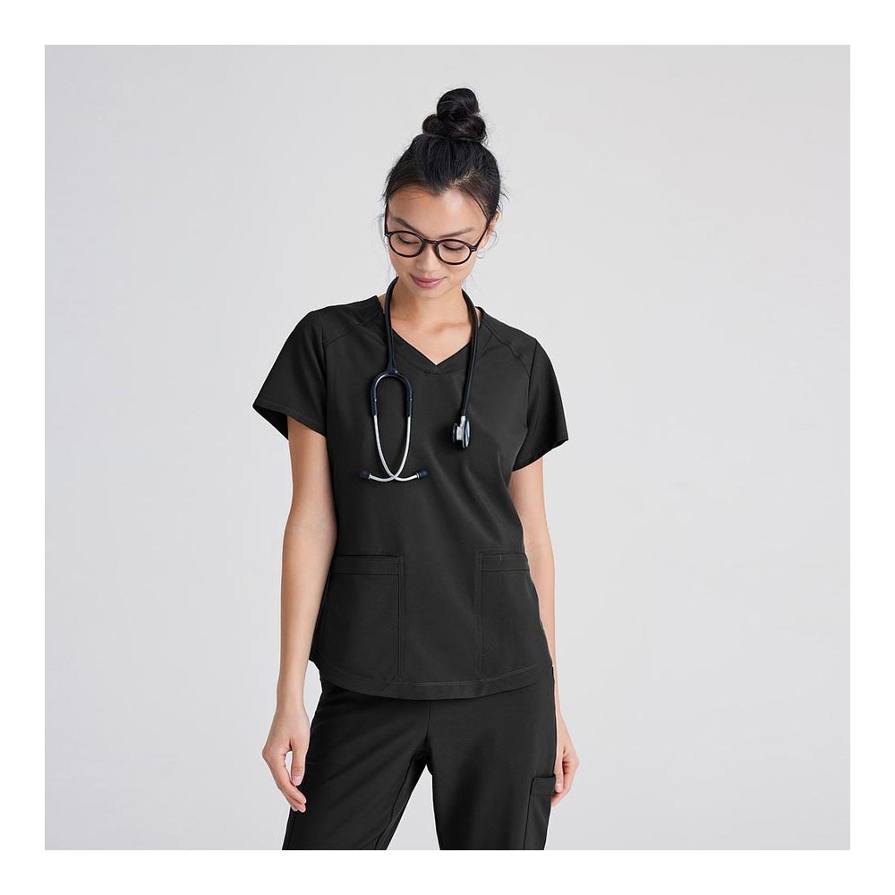 Blusa médica clásica de mujer Barco GSST180 negro