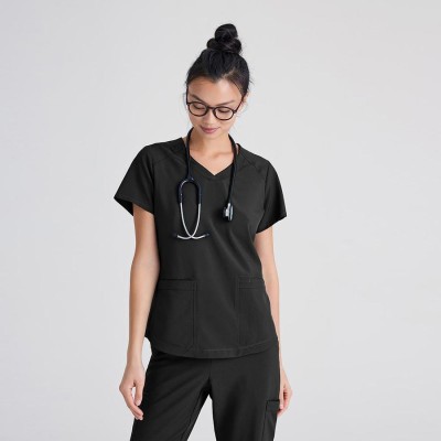 Blusa médica clásica de mujer Barco GSST180 negro