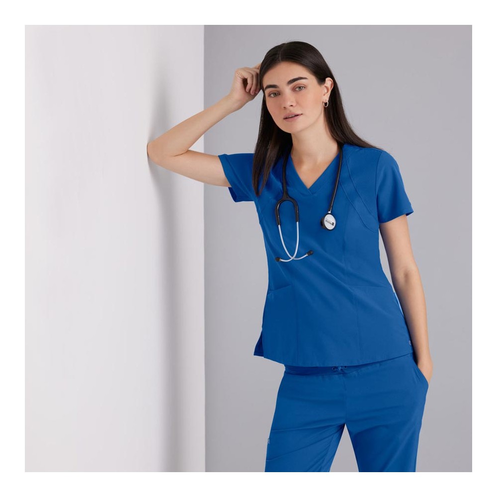 Camiseta sanitaria antiarrugas Barco 5105 Azul royal