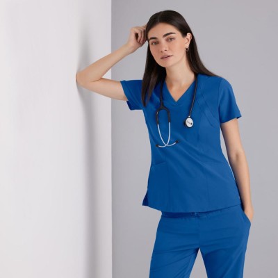 Camiseta sanitaria antiarrugas Barco 5105 Azul royal