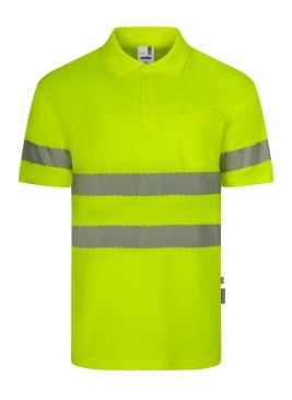 Polo alta visibillidad reciclado Velilla 305532 amarillo fluor