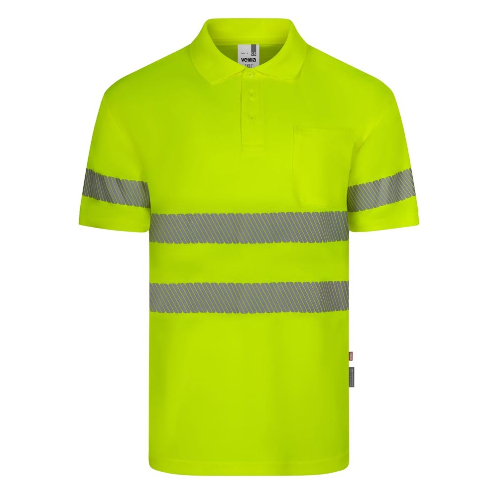 Polo alta visibillidad reciclado Velilla 305532 amarillo fluor