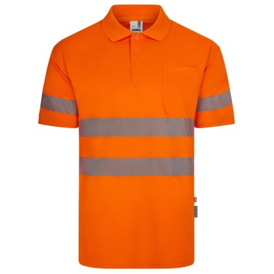 Polo alta visibillidad reciclado Velilla 305532 naranja fluor