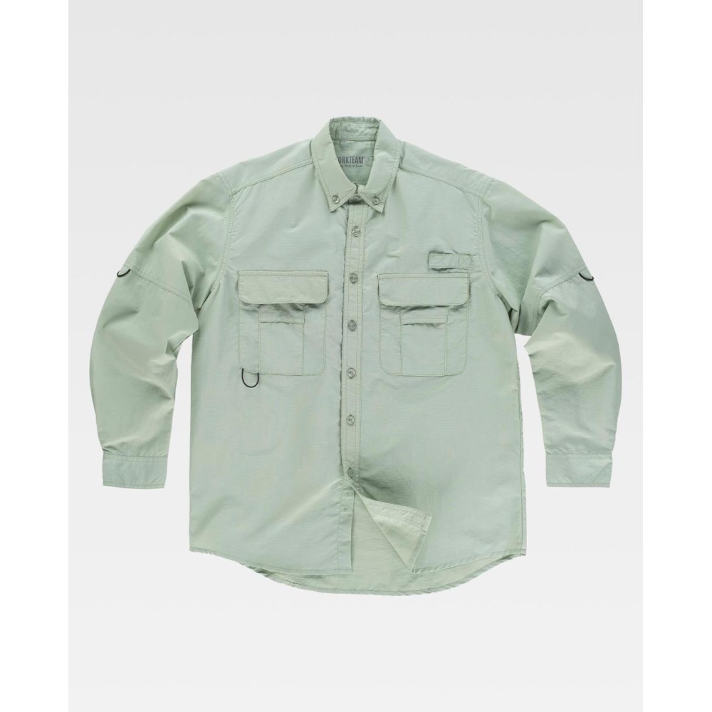 Camisa de trabajo safari Workteam B8500 Verde topo