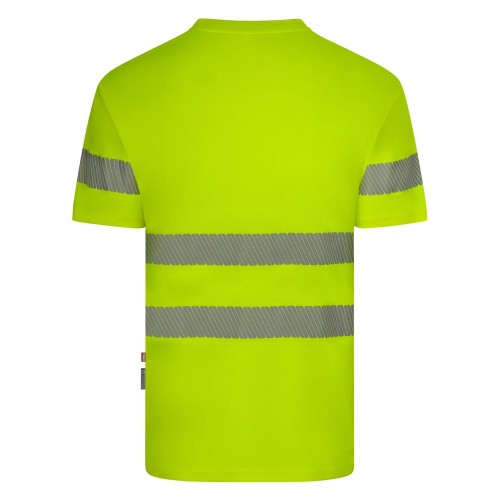 Camiseta alta visibilidad 100% poliéster reciclado Velilla 305632 amarillo flúor