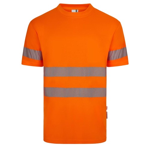 Camiseta alta visibilidad 100% poliéster reciclado Velilla 305632 naranja flúor