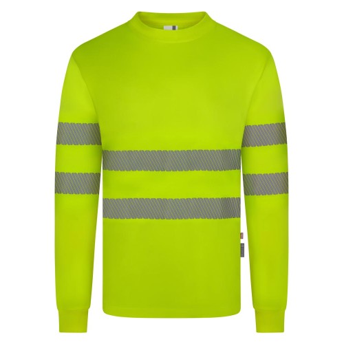 Camiseta alta visibilidad reciclado manga larga Velilla 305634 amarillo flúor