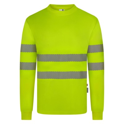 Camiseta alta visibilidad reciclado manga larga Velilla 305634 amarillo flúor