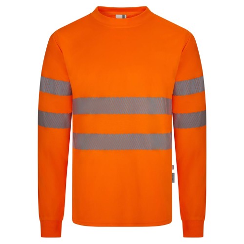 Camiseta alta visibilidad reciclado manga larga Velilla 305634 naranja flúor