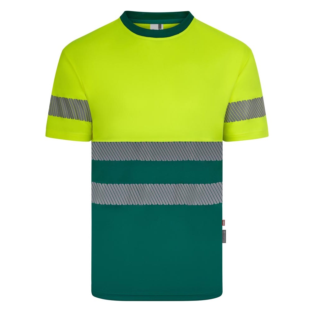 Camiseta reflectante 100% poliéster reciclado Velilla 305633 verde-amarillo flúor