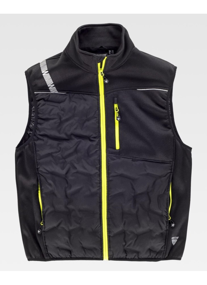 Chaleco reflectante  acolchado sin mangas Workteam S7840 Negro