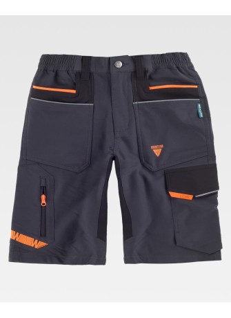 Bermuda multibolsillos elásticas y combinada Workteam WF3017
