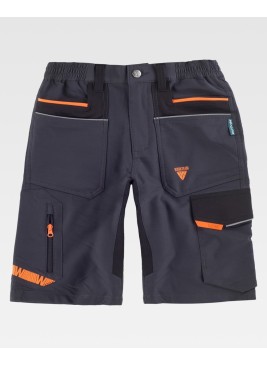 Bermuda multibolsillos elásticas y combinada Workteam WF3017