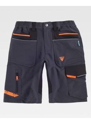 Bermuda multibolsillos elásticas y combinada Workteam WF3017