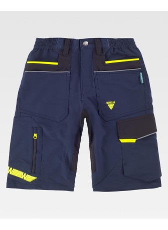 Bermuda multibolsillos elásticas y combinada Workteam WF3017