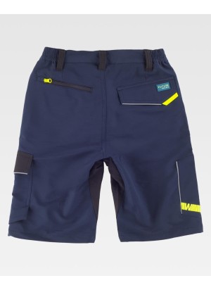 Bermuda multibolsillos elásticas y combinada Workteam WF3017